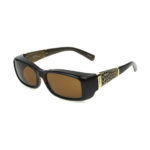 Gloss Brown Frame with Crocodile Details/Polarized Amber Lenses